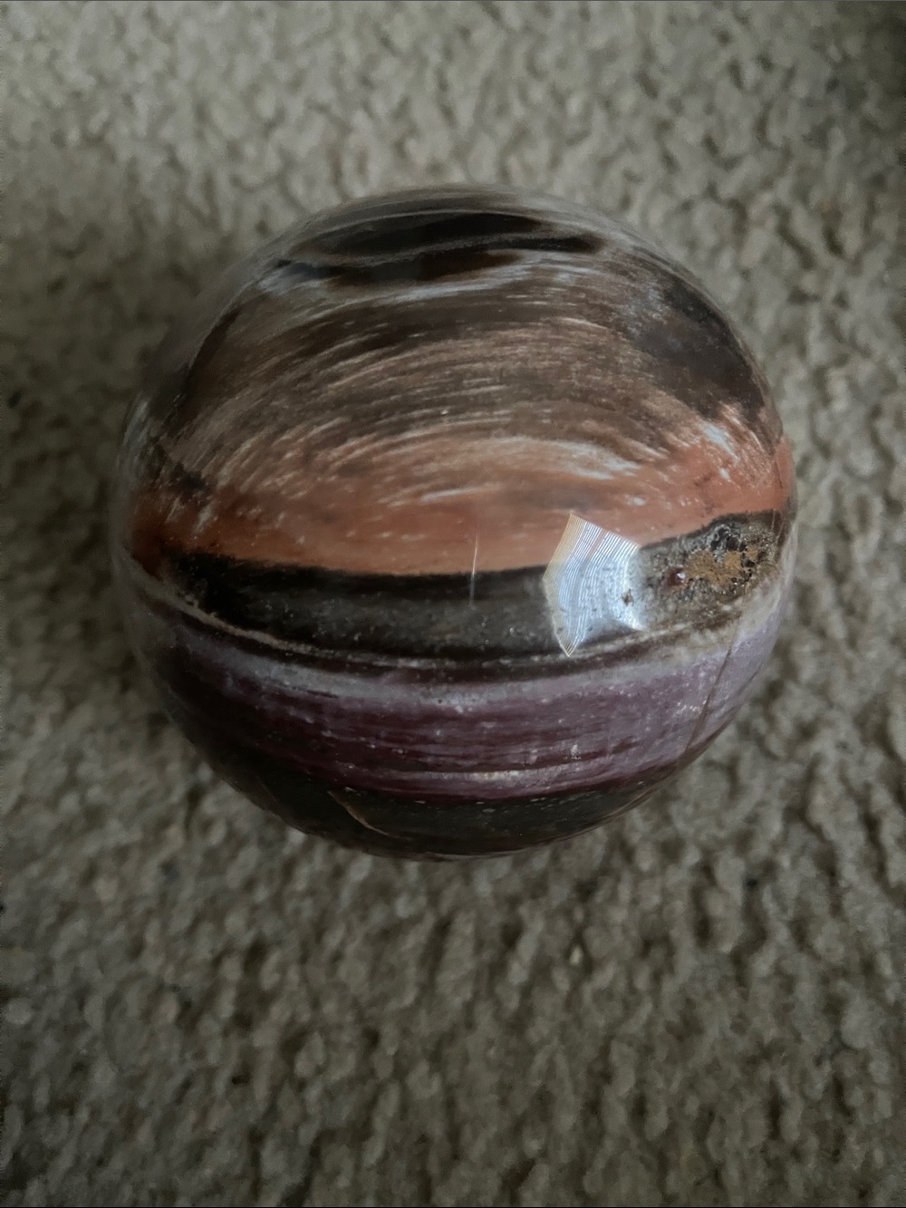 Polished Multicolor Decorative Stone Sphere - Brown, Purple, Black